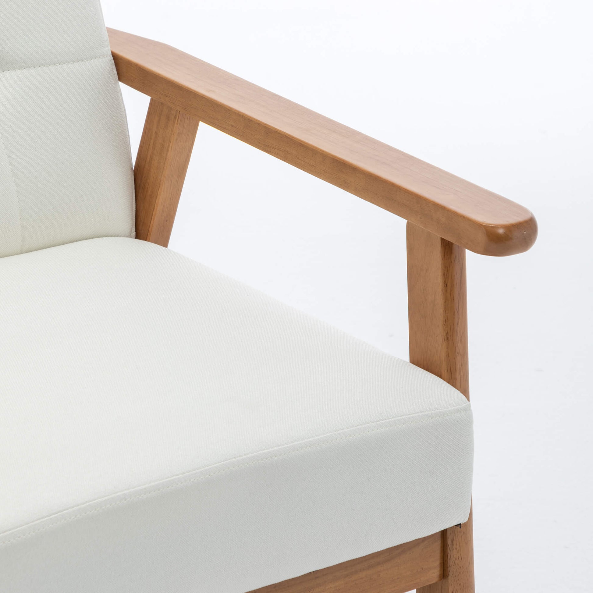SEYNAR Mid-Century Linen Button-Tufted Accent Chair with Solid Wood Frame(Single/Set of 2)