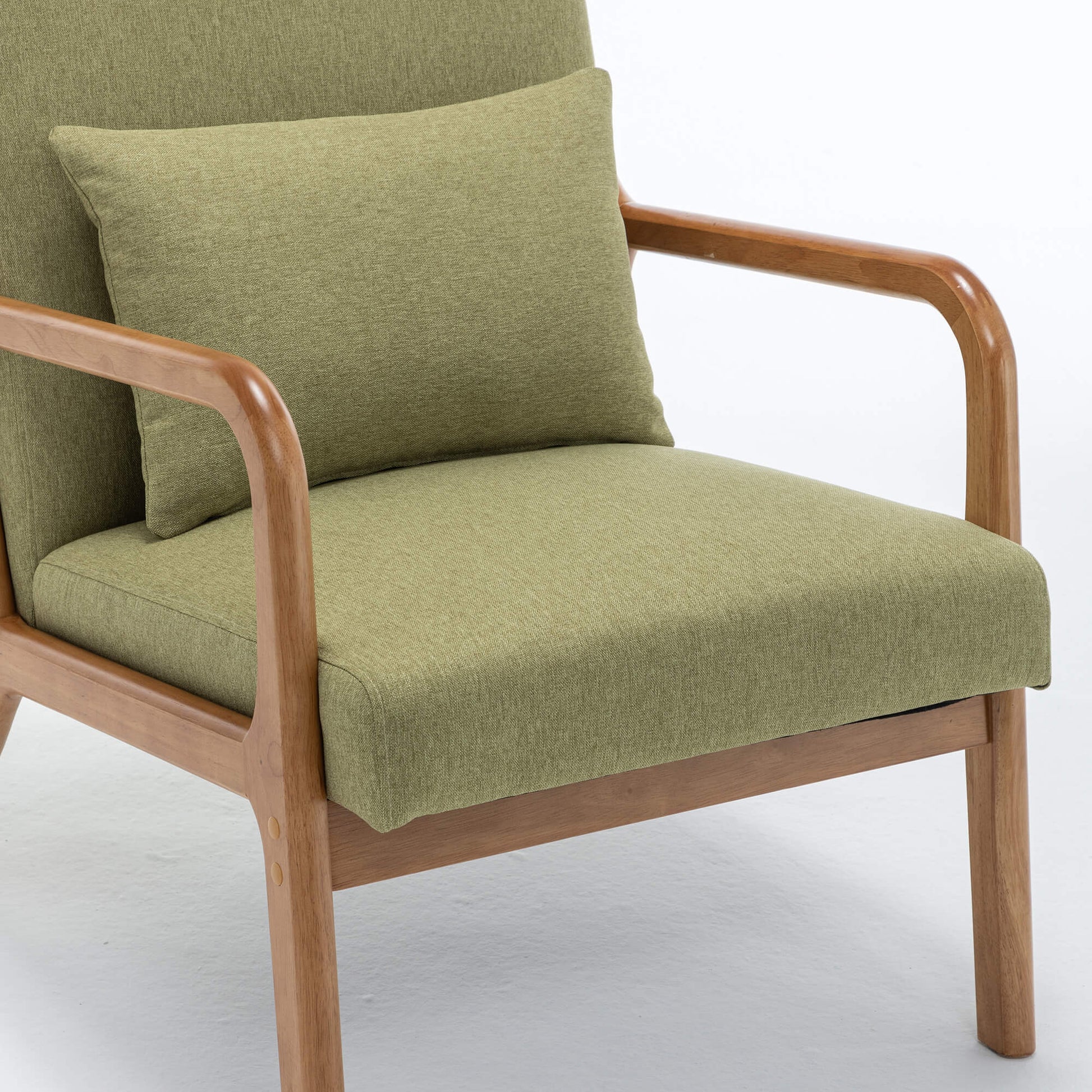 SEYNAR Mid-Century Modern Linen Accent Chair with Solid Wood Frame(Single/Set of 2)