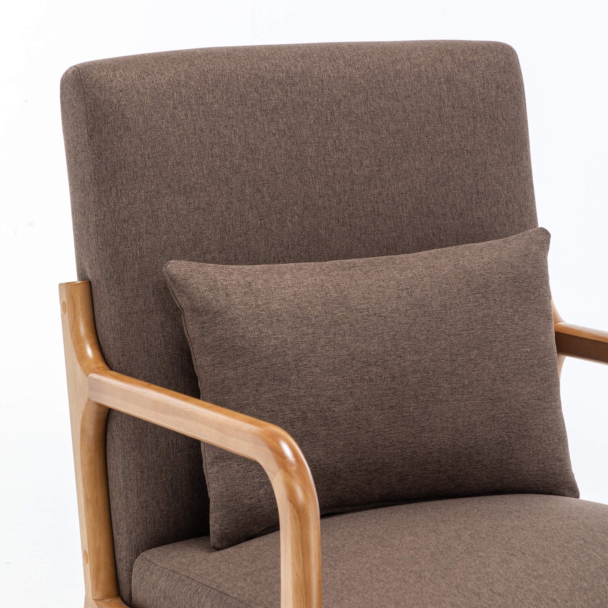 SEYNAR Mid-Century Modern Linen Accent Chair with Solid Wood Frame(Single/Set of 2)
