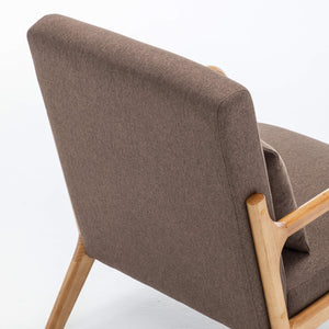 SEYNAR Mid-Century Modern Linen Accent Chair with Solid Wood Frame(Single/Set of 2)