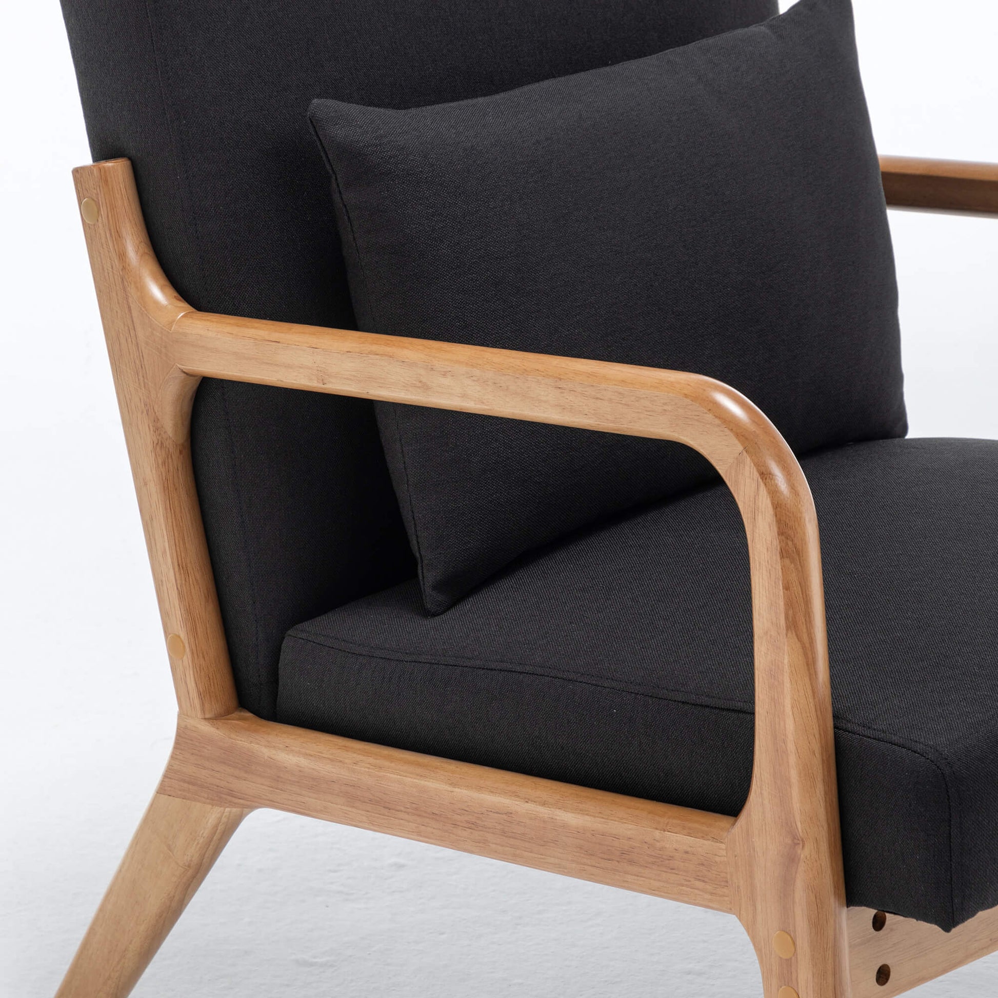 SEYNAR Mid-Century Modern Linen Accent Chair with Solid Wood Frame(Single/Set of 2)