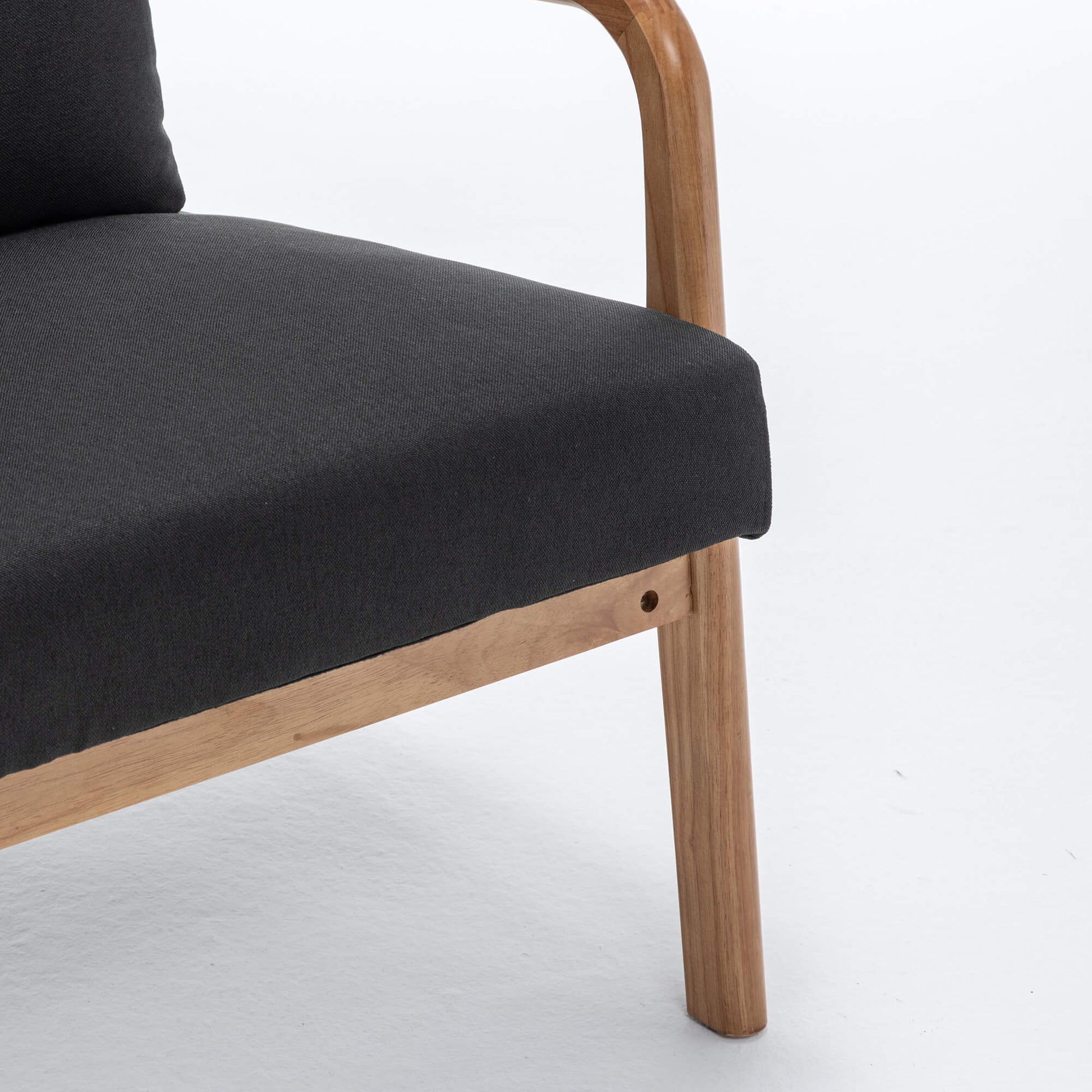 SEYNAR Mid-Century Modern Linen Accent Chair with Solid Wood Frame(Single/Set of 2)