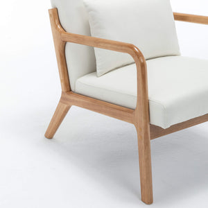 SEYNAR Mid-Century Modern Linen Accent Chair with Solid Wood Frame(Single/Set of 2)