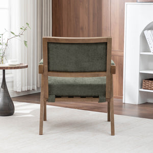 SEYNAR Rustic Mid-Century Chenille Accent Chair with Nailhead Trim and Wood Frame(Single/Set of 2)