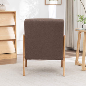SEYNAR Mid-Century Modern Linen Accent Chair with Solid Wood Frame(Single/Set of 2)