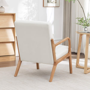 SEYNAR Mid-Century Modern Linen Accent Chair with Solid Wood Frame(Single/Set of 2)