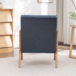 SEYNAR Mid-Century PU Leather Accent Chair with Lumbar Pillow(Single/Set of 2)