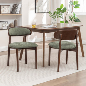 SEYNAR Set of 2/4/6 Mid-Century Modern Chenille Dining Chairs with Solid Wood Frame