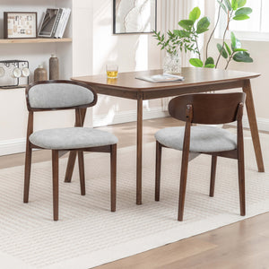 SEYNAR Set of 2/4/6 Mid-Century Modern Chenille Dining Chairs with Solid Wood Frame
