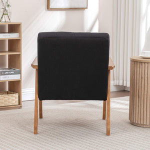 SEYNAR Mid-Century Linen Button-Tufted Accent Chair with Solid Wood Frame(Single/Set of 2)