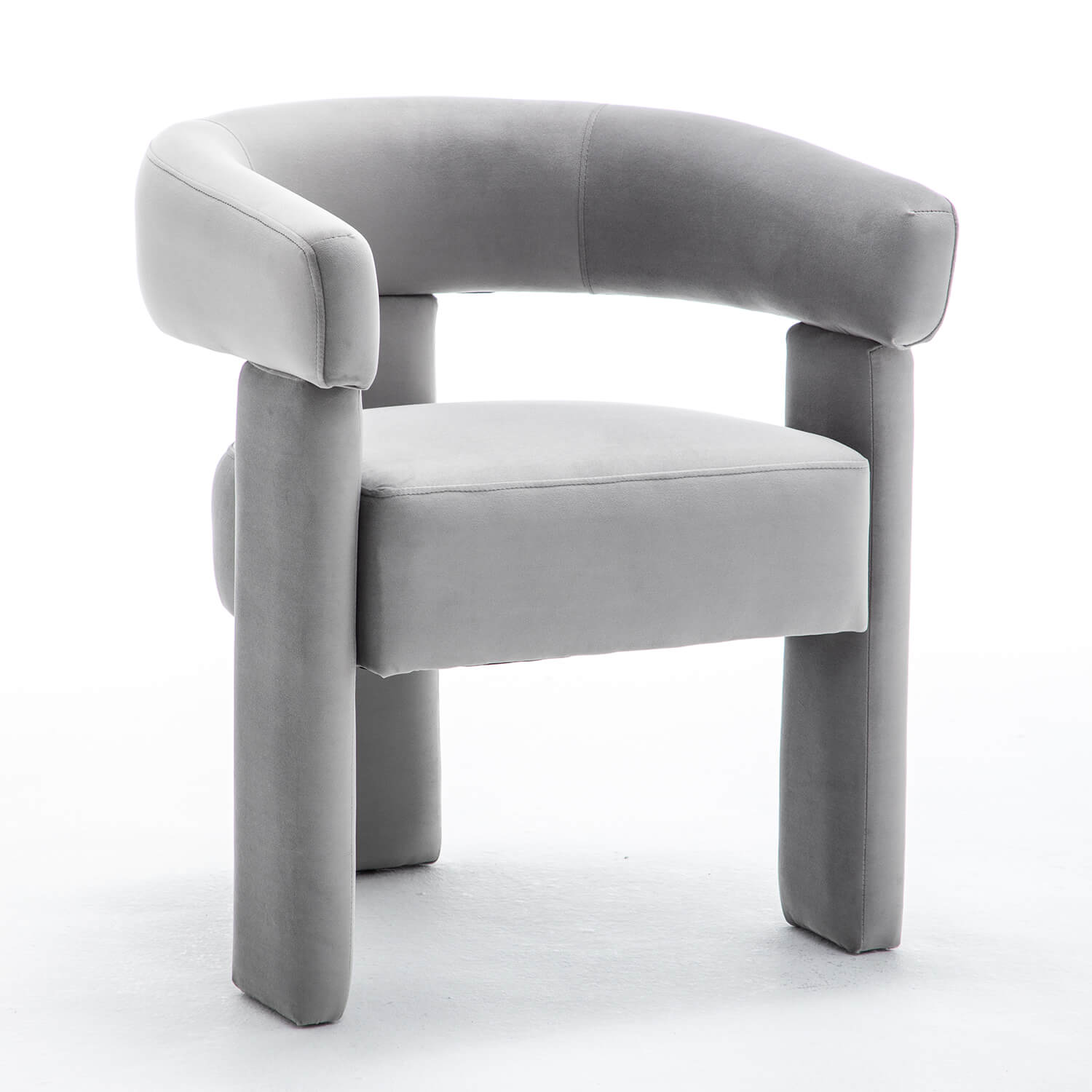 SEYNAR Modern Velvet Accent Chair, Upholstered Barrel Armchair with Curved Back and Thickened Padded Seat,Single chair or Set of 2/4/6
