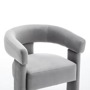 SEYNAR Modern Velvet Accent Chair, Upholstered Barrel Armchair with Curved Back and Thickened Padded Seat,Single chair or Set of 2/4/6