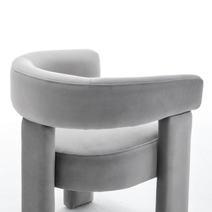 SEYNAR Modern Velvet Accent Chair, Upholstered Barrel Armchair with Curved Back and Thickened Padded Seat,Single chair or Set of 2/4/6