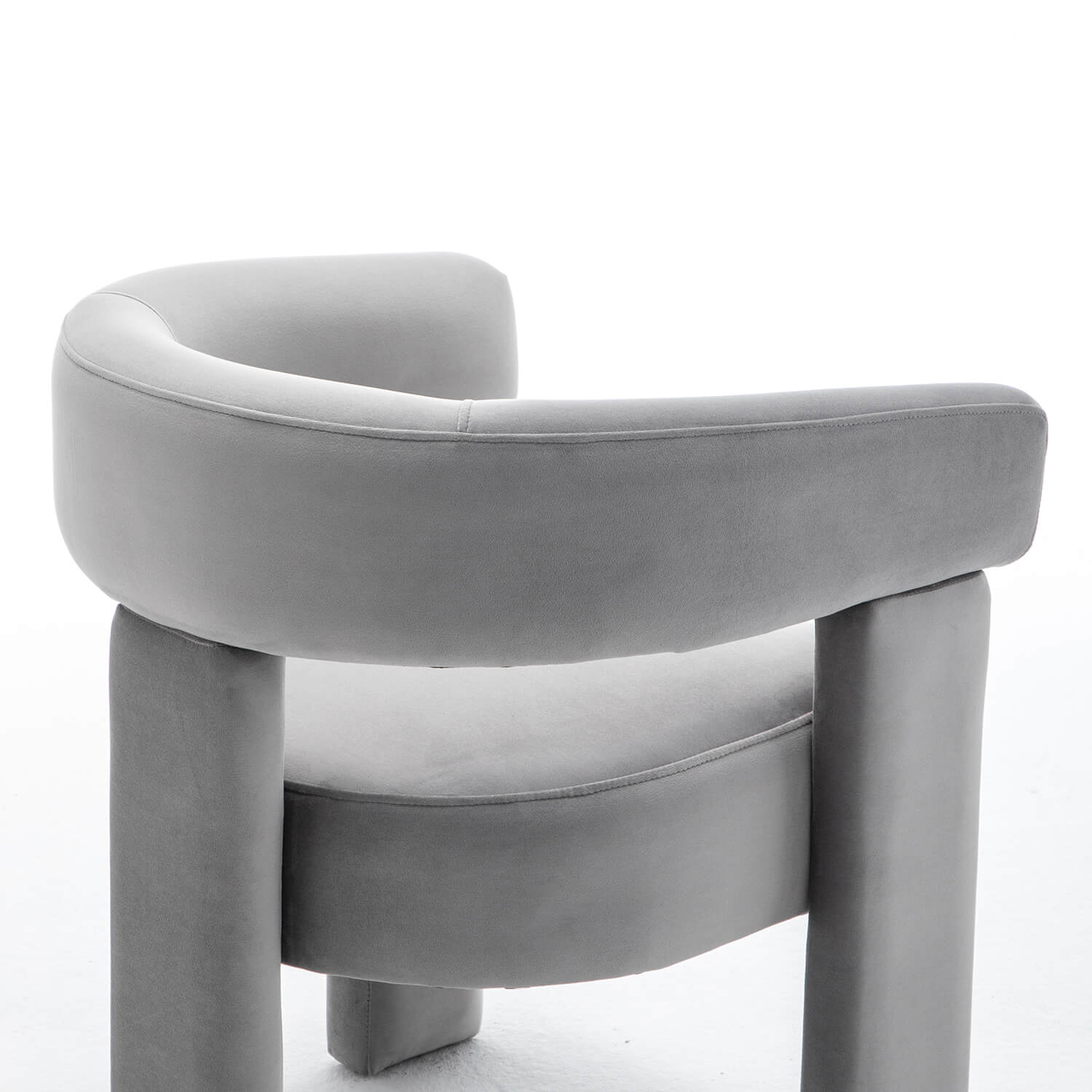 SEYNAR Modern Velvet Accent Chair, Upholstered Barrel Armchair with Curved Back and Thickened Padded Seat,Single chair or Set of 2/4/6