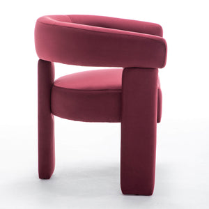 SEYNAR Modern Velvet Accent Chair, Upholstered Barrel Armchair with Curved Back and Thickened Padded Seat,Single chair or Set of 2/4/6