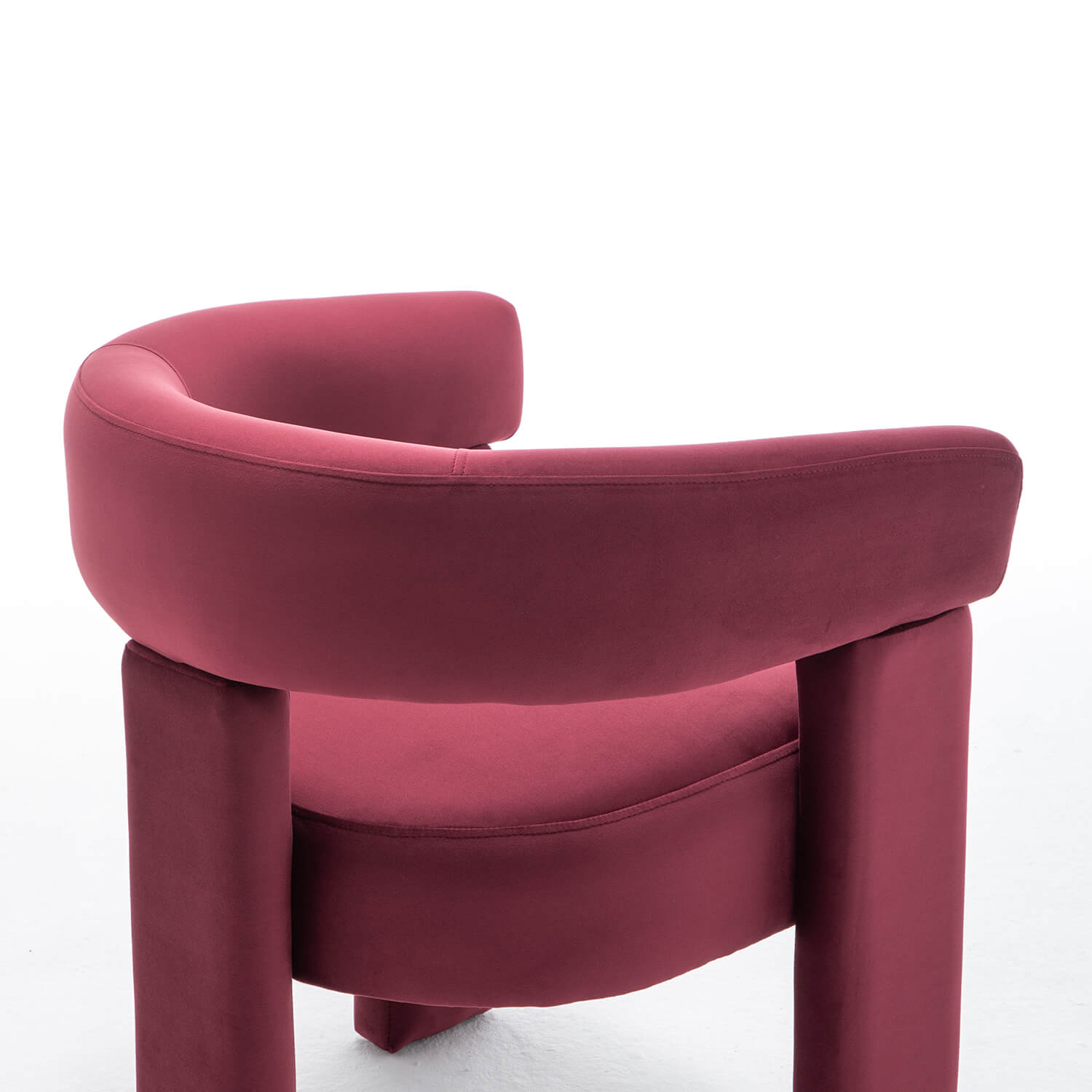 SEYNAR Modern Velvet Accent Chair, Upholstered Barrel Armchair with Curved Back and Thickened Padded Seat,Single chair or Set of 2/4/6