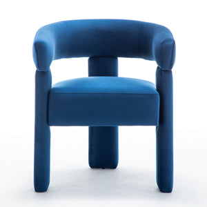 SEYNAR Modern Velvet Accent Chair, Upholstered Barrel Armchair with Curved Back and Thickened Padded Seat,Single chair or Set of 2/4/6