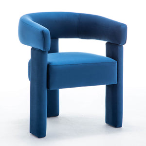 SEYNAR Modern Velvet Accent Chair, Upholstered Barrel Armchair with Curved Back and Thickened Padded Seat,Single chair or Set of 2/4/6