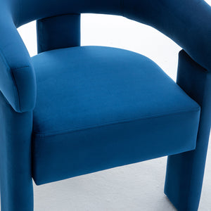 SEYNAR Modern Velvet Accent Chair, Upholstered Barrel Armchair with Curved Back and Thickened Padded Seat,Single chair or Set of 2/4/6