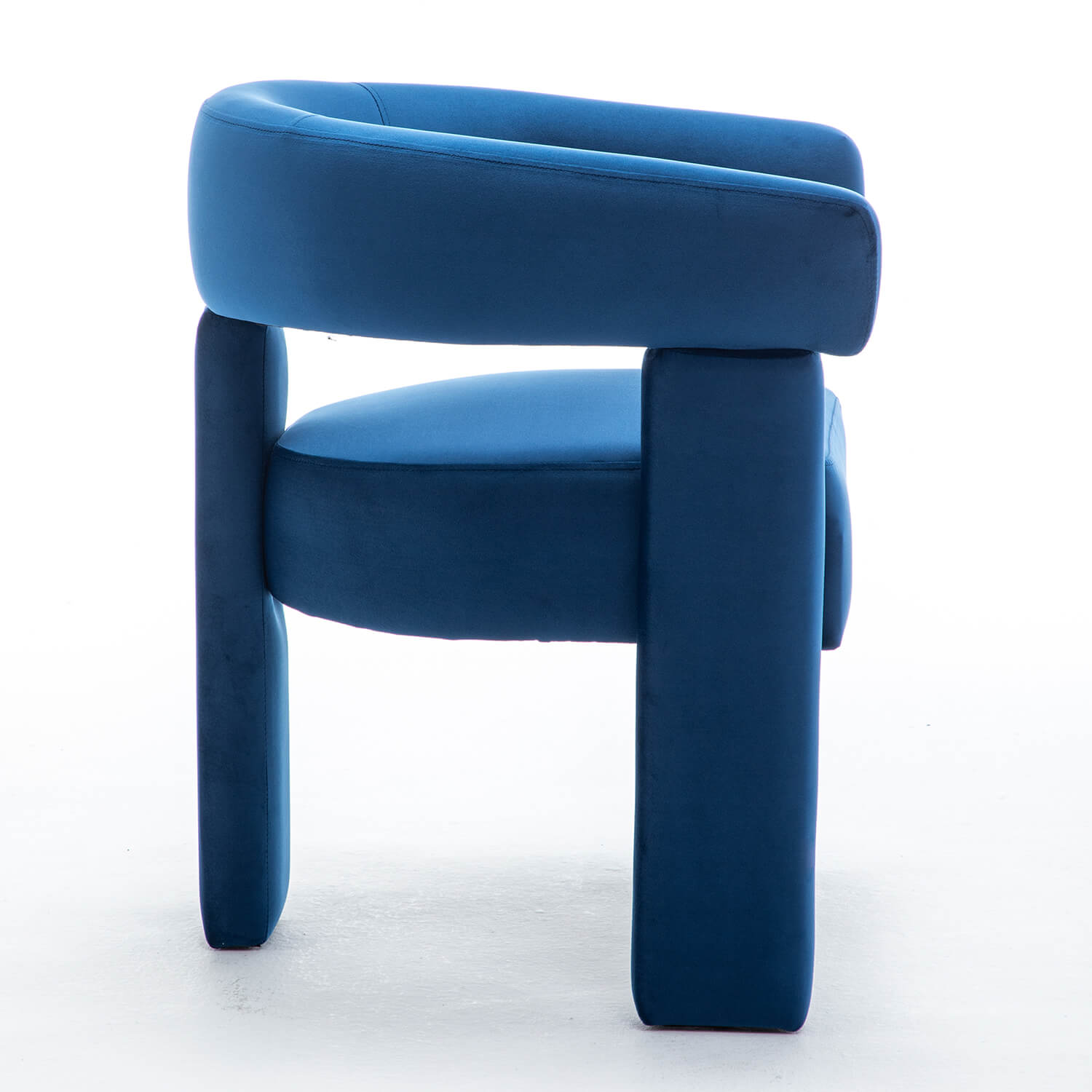 SEYNAR Modern Velvet Accent Chair, Upholstered Barrel Armchair with Curved Back and Thickened Padded Seat,Single chair or Set of 2/4/6