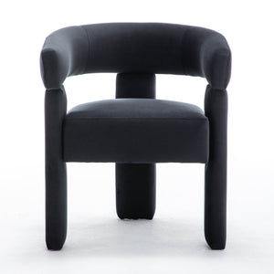 SEYNAR Modern Velvet Accent Chair, Upholstered Barrel Armchair with Curved Back and Thickened Padded Seat,Single chair or Set of 2/4/6