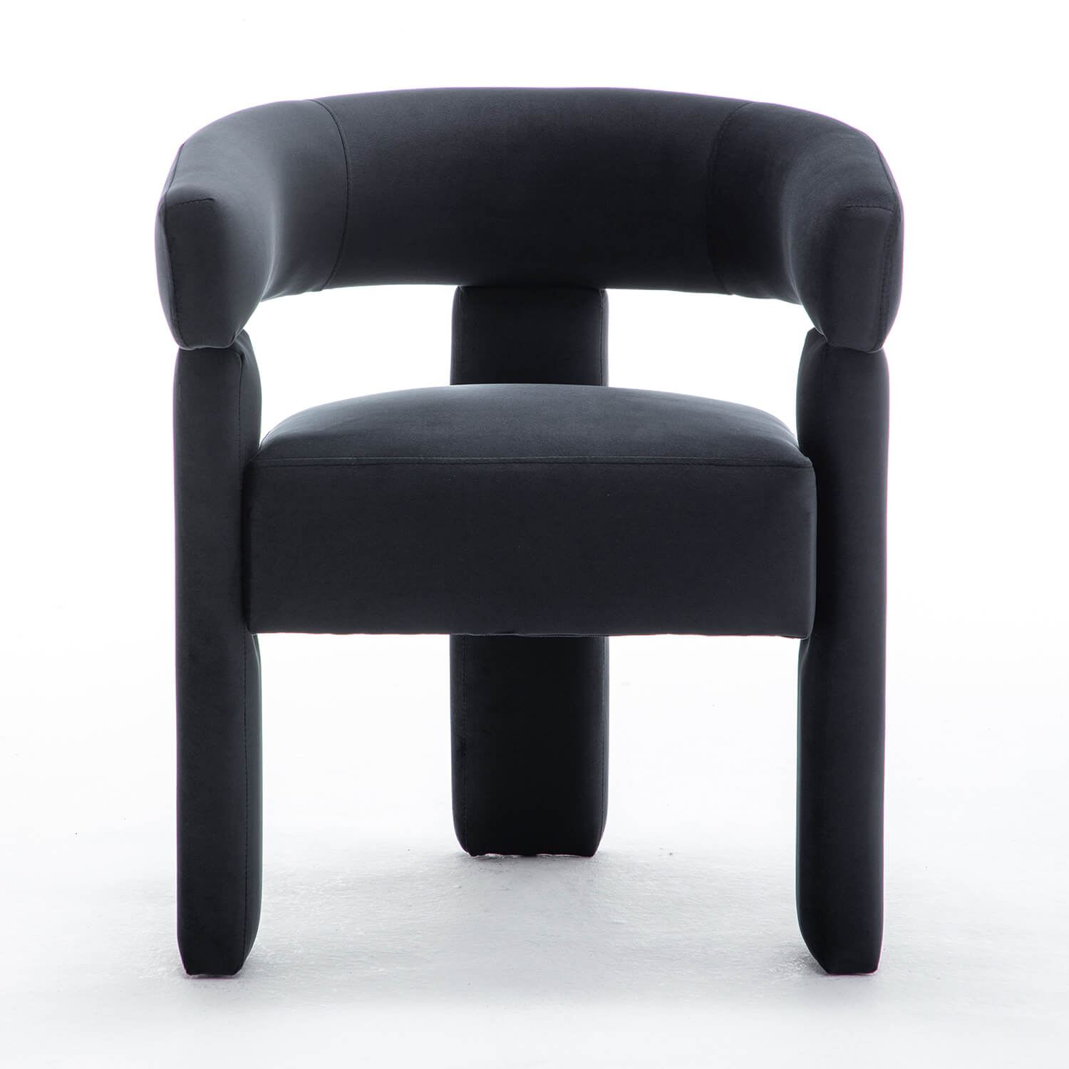 SEYNAR Modern Velvet Accent Chair, Upholstered Barrel Armchair with Curved Back and Thickened Padded Seat,Single chair or Set of 2/4/6