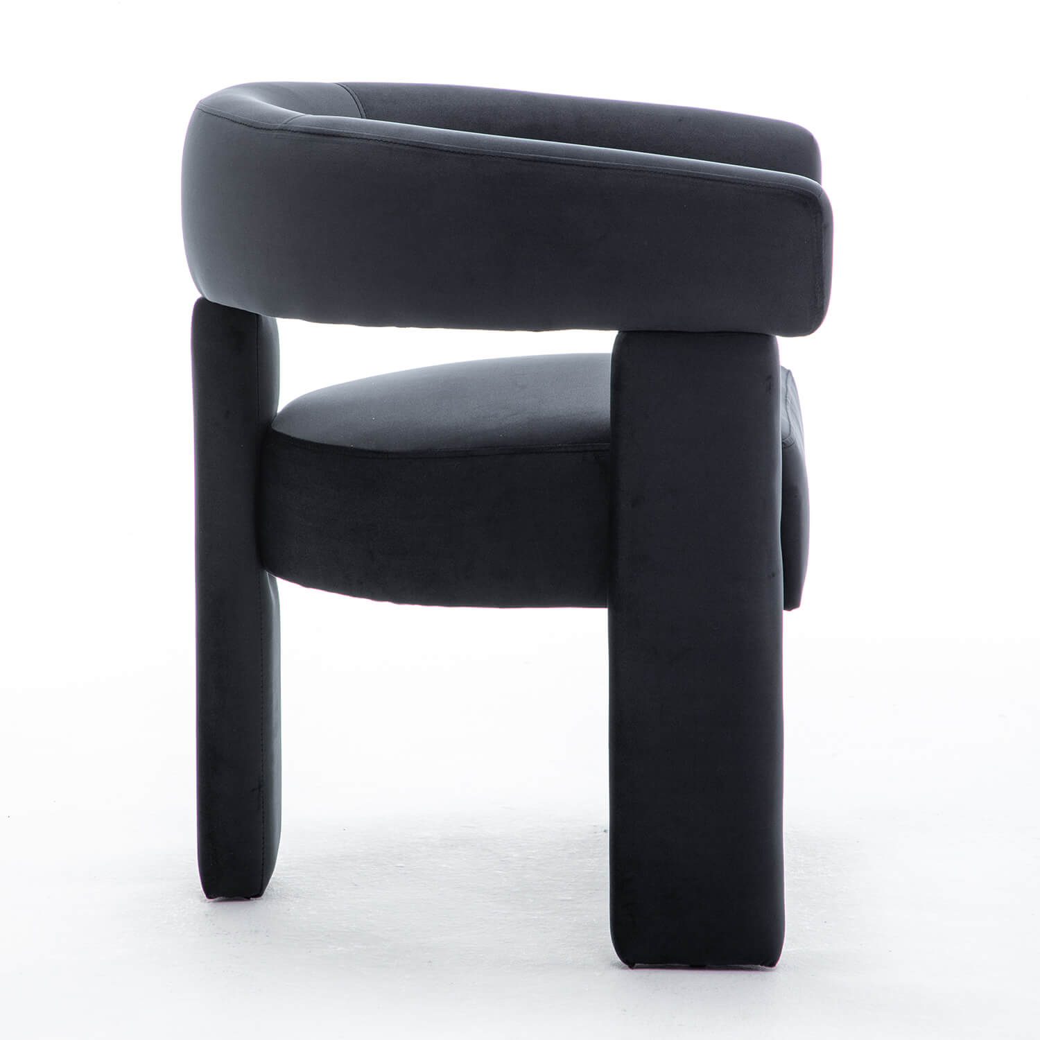 SEYNAR Modern Velvet Accent Chair, Upholstered Barrel Armchair with Curved Back and Thickened Padded Seat,Single chair or Set of 2/4/6