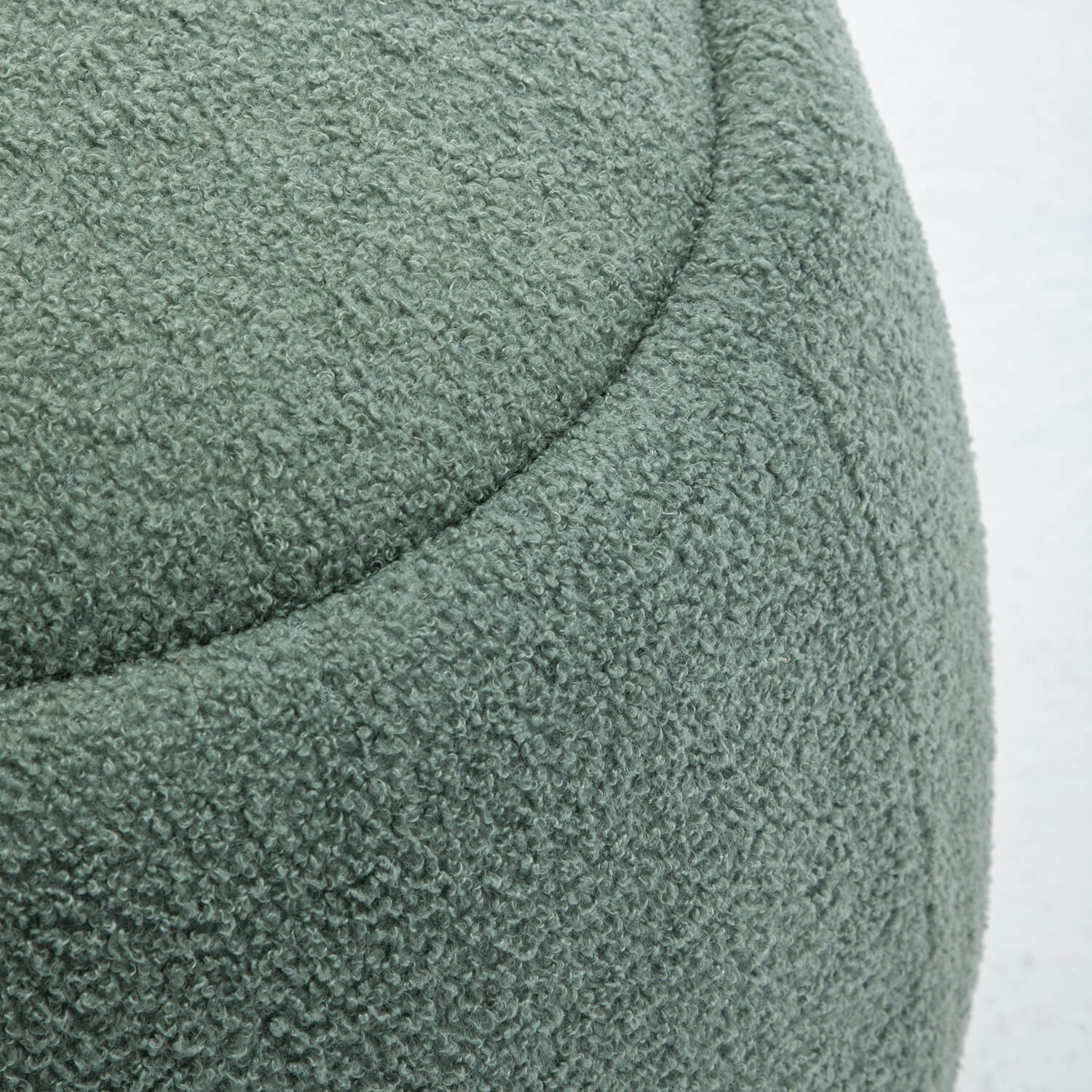 SEYNAR 25" Faux Sherling Round Storage Ottoman - Large Cozy Bouclé Footrest Stool