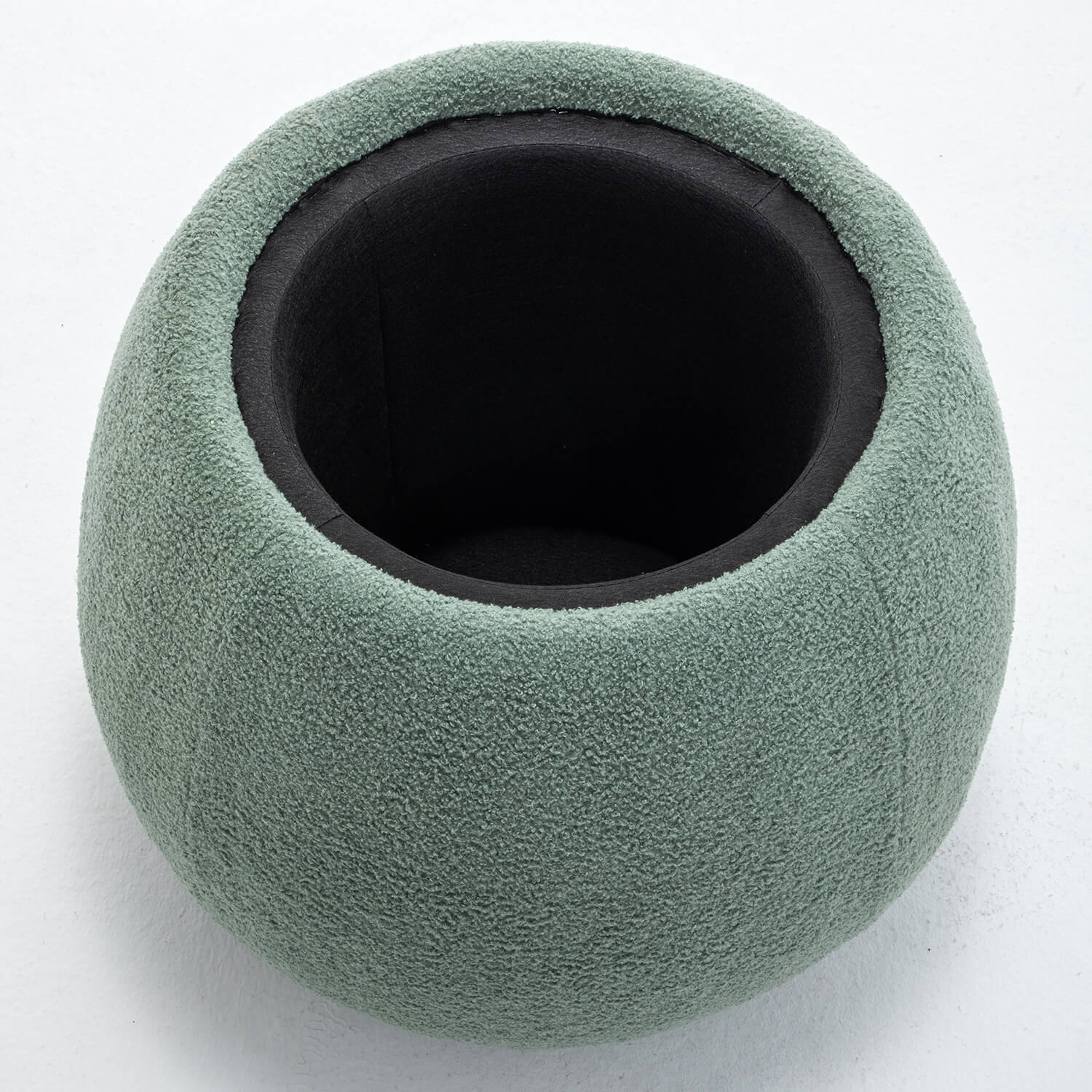 SEYNAR 25" Faux Sherling Round Storage Ottoman - Large Cozy Bouclé Footrest Stool