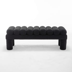 SEYNAR Modern Teddy Velvet Upholstered Rentangle Ottoman
