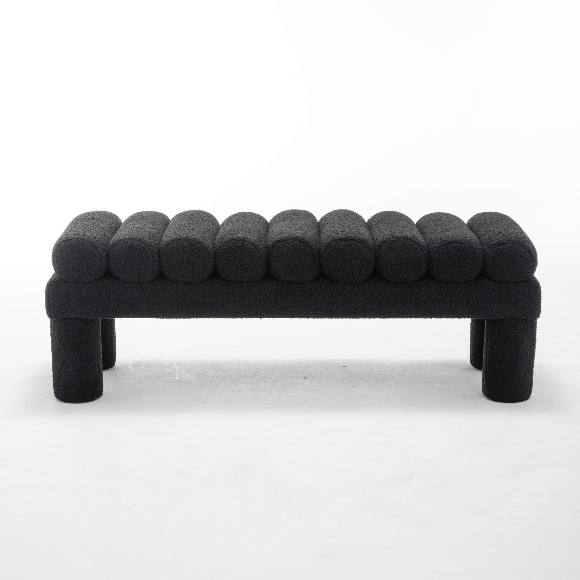 SEYNAR Modern Teddy Velvet Upholstered Rentangle Ottoman