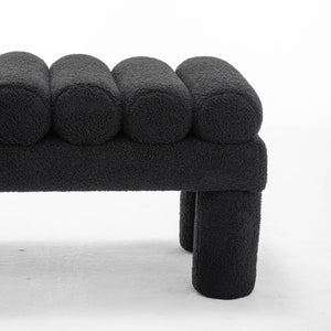 SEYNAR Modern Teddy Velvet Upholstered Rentangle Ottoman