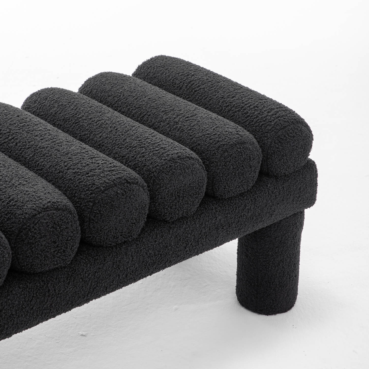 SEYNAR Modern Teddy Velvet Upholstered Rentangle Ottoman