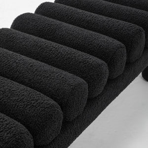 SEYNAR Modern Teddy Velvet Upholstered Rentangle Ottoman