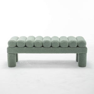 SEYNAR Modern Teddy Velvet Upholstered Rentangle Ottoman