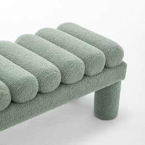 SEYNAR Modern Teddy Velvet Upholstered Rentangle Ottoman
