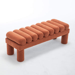 SEYNAR Modern Teddy Velvet Upholstered Rentangle Ottoman