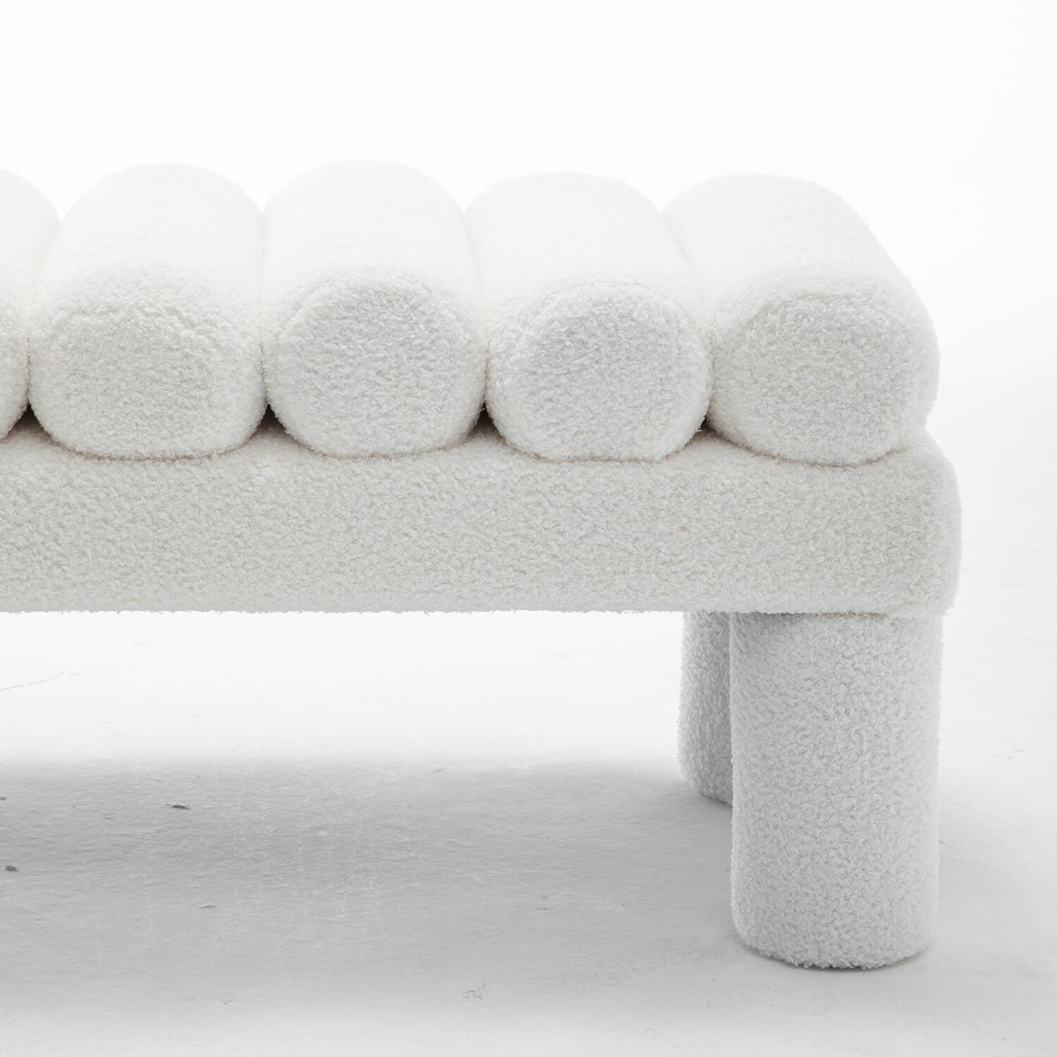 SEYNAR Modern Teddy Velvet Upholstered Rentangle Ottoman