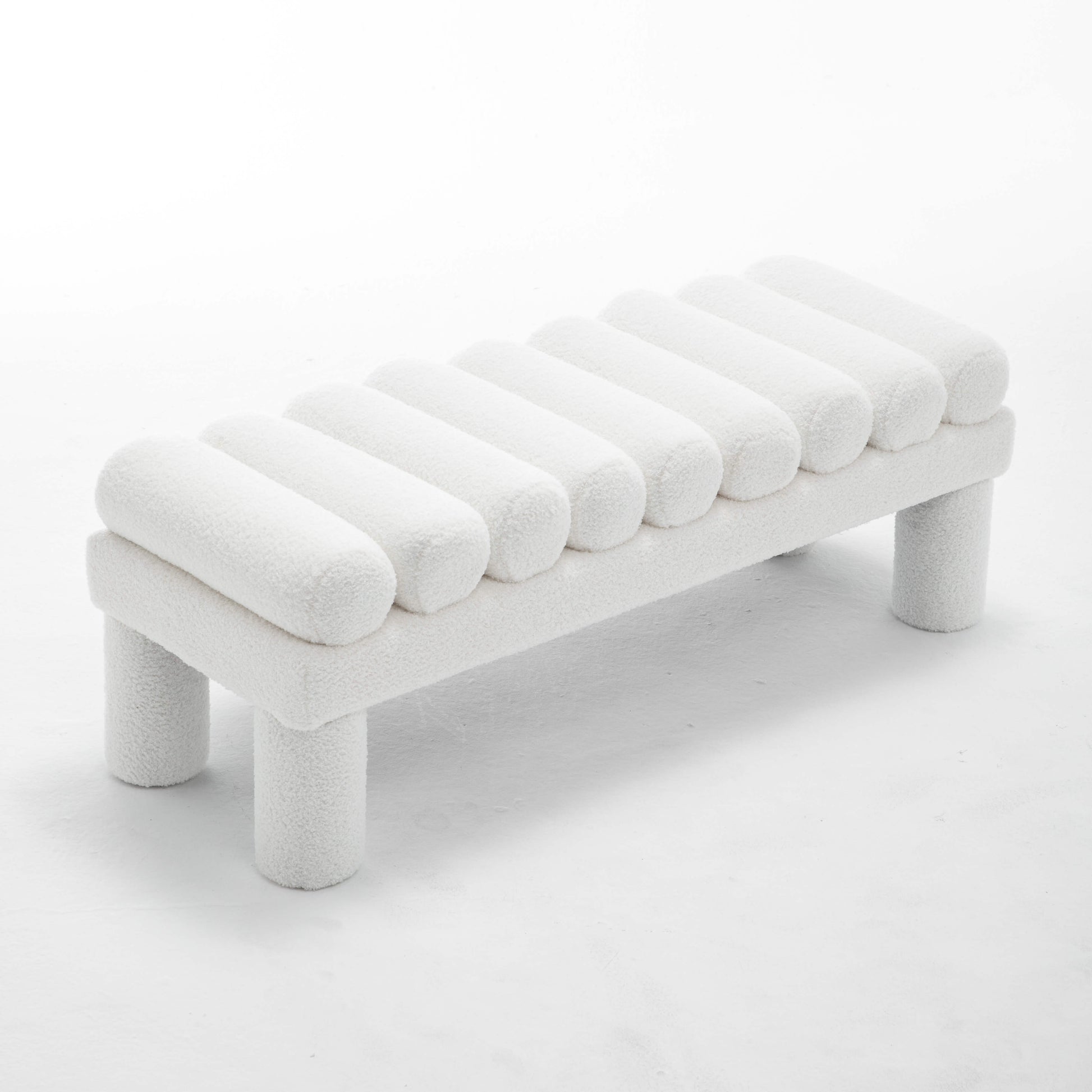 SEYNAR Modern Teddy Velvet Upholstered Rentangle Ottoman