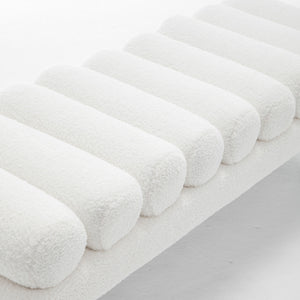 SEYNAR Modern Teddy Velvet Upholstered Rentangle Ottoman