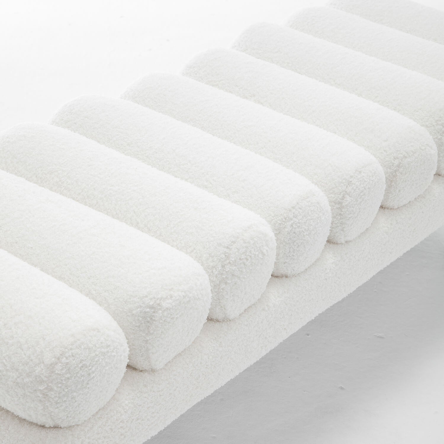 SEYNAR Modern Teddy Velvet Upholstered Rentangle Ottoman