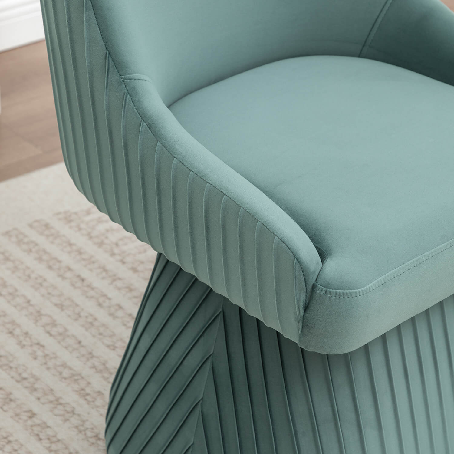 SEYNAR Modern Velvet 360 Degree Swivel Armless Dining chair(Single/Set of 2/4/6)