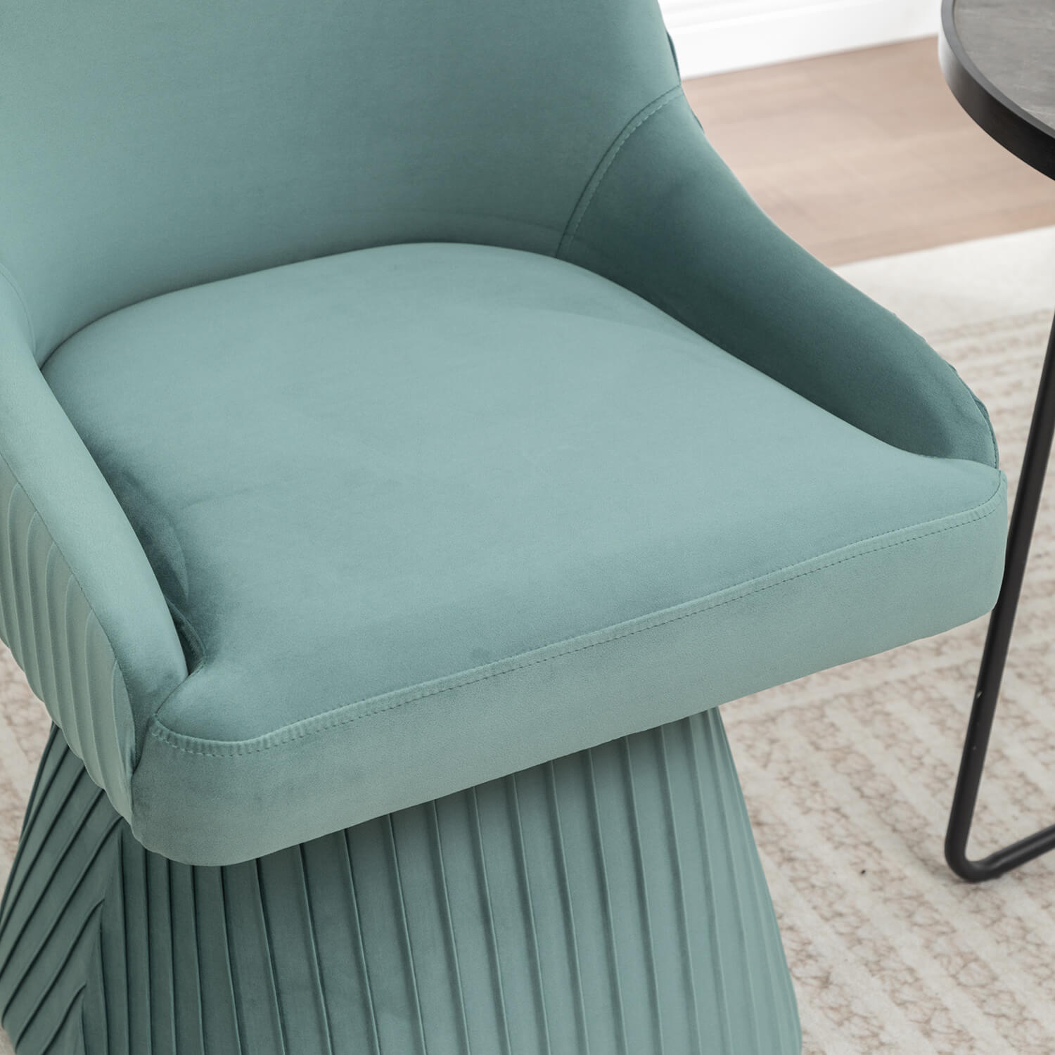 SEYNAR Modern Velvet 360 Degree Swivel Armless Dining chair(Single/Set of 2/4/6)