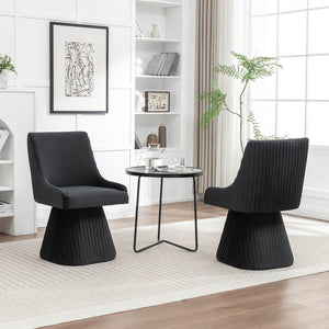 SEYNAR Modern Velvet 360 Degree Swivel Armless Dining chair(Single/Set of 2/4/6)