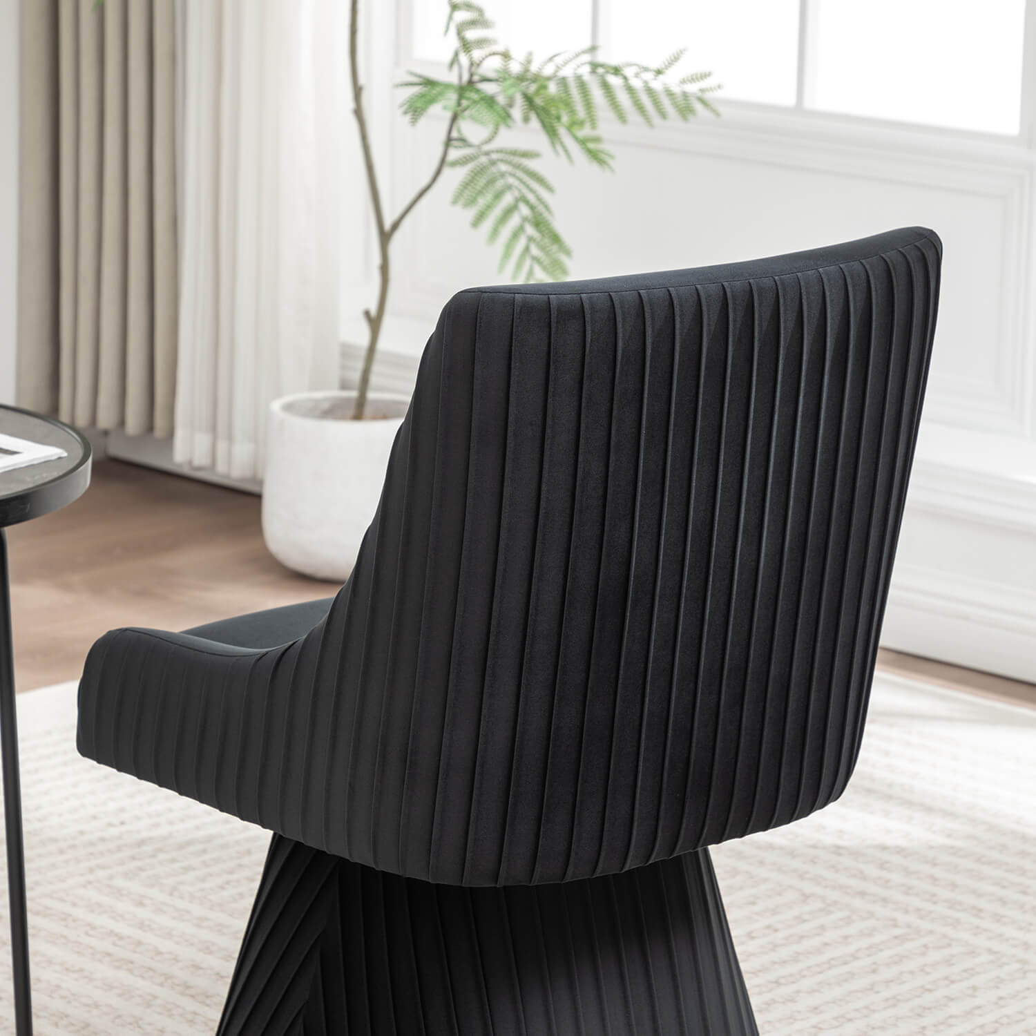 SEYNAR Modern Velvet 360 Degree Swivel Armless Dining chair(Single/Set of 2/4/6)