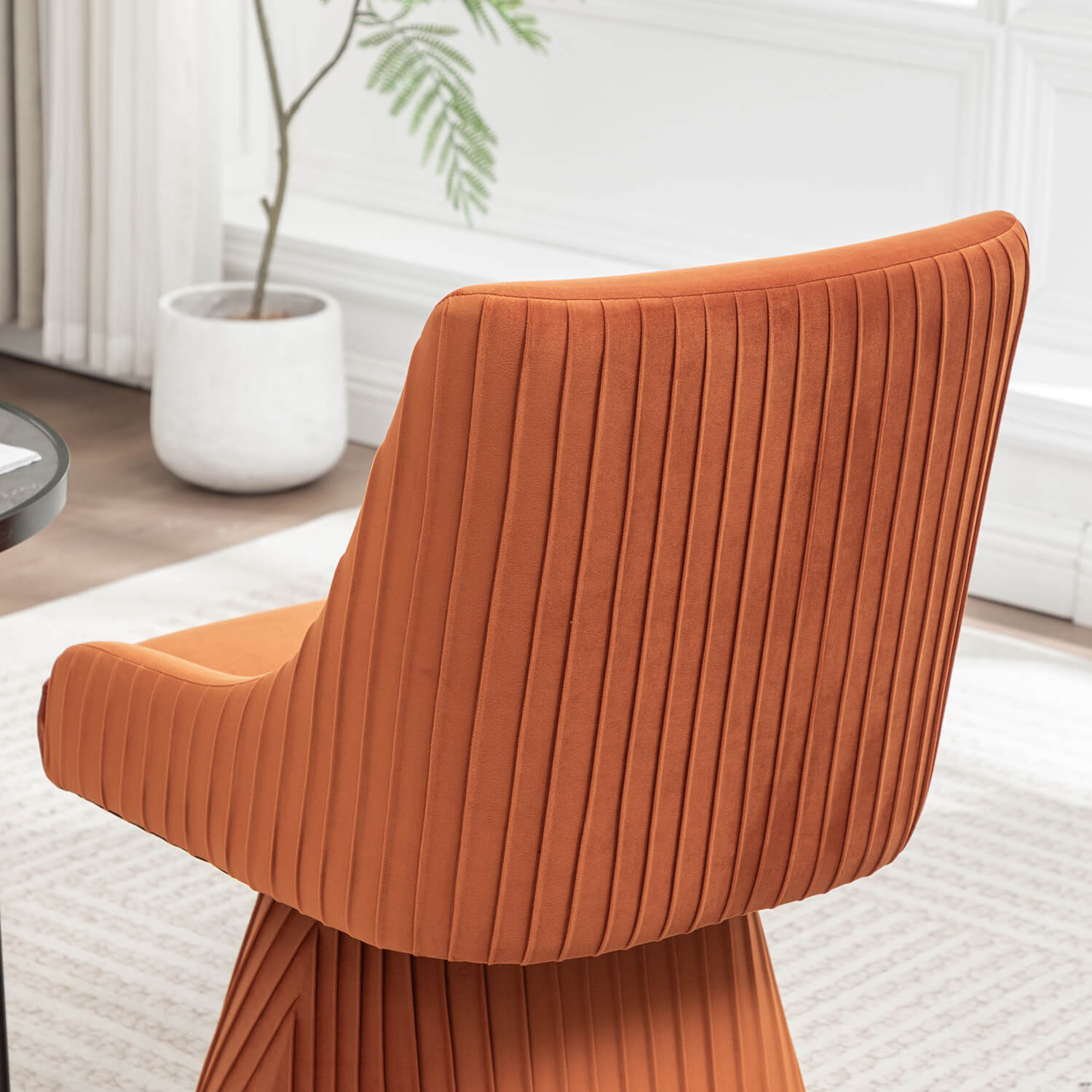 SEYNAR Modern Velvet 360 Degree Swivel Armless Dining chair(Single/Set of 2/4/6)