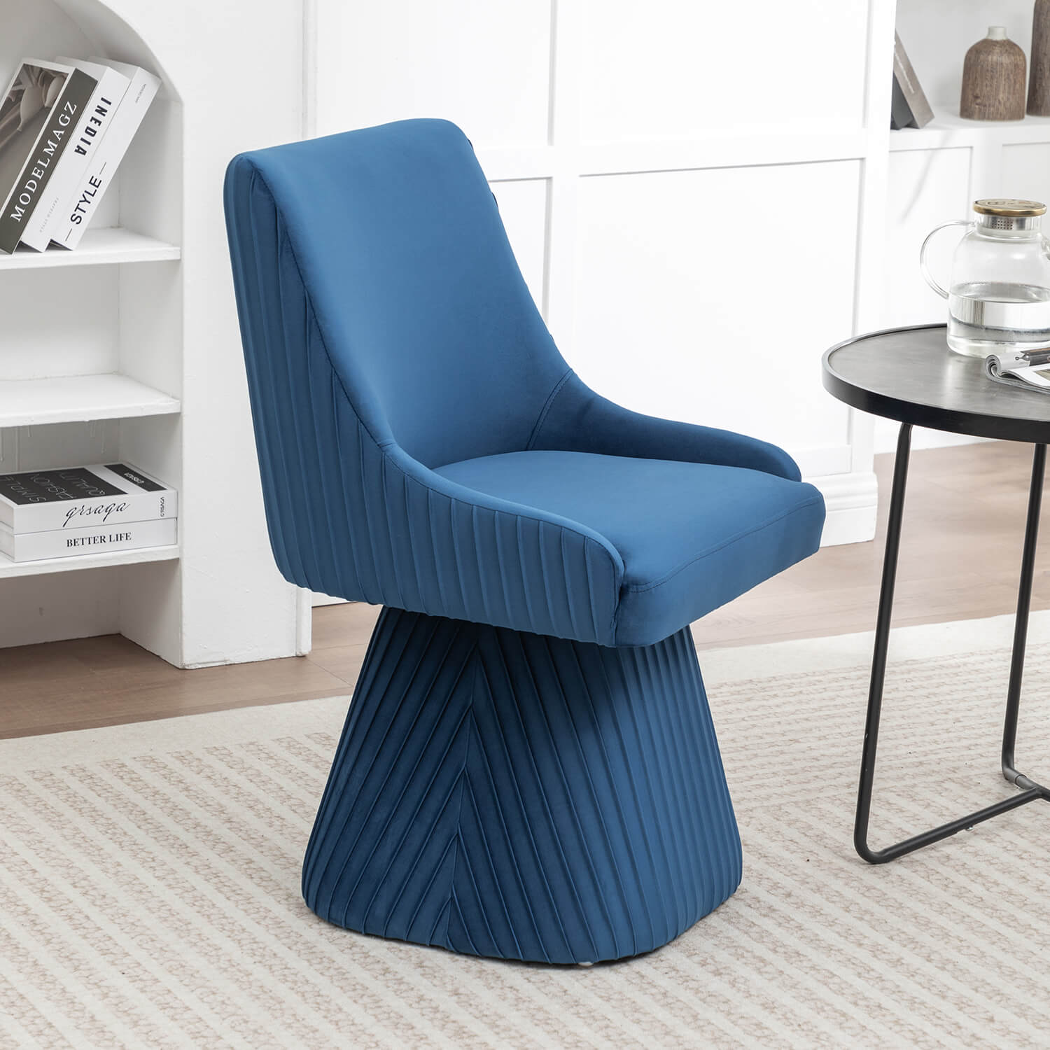 SEYNAR Modern Velvet 360 Degree Swivel Armless Dining chair(Single/Set of 2/4/6)