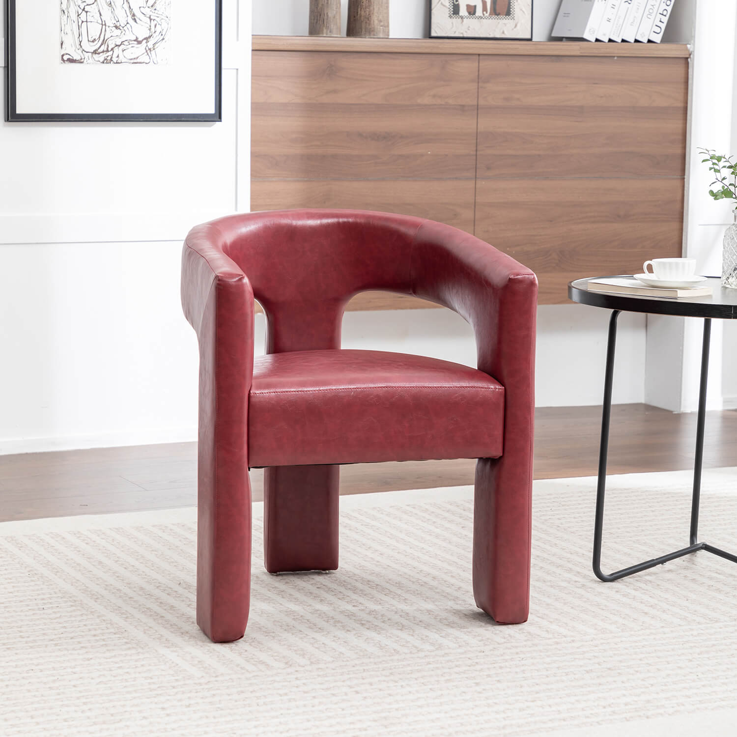 SEYNAR Modern Glam PU Leather Upholstered Dining Chair