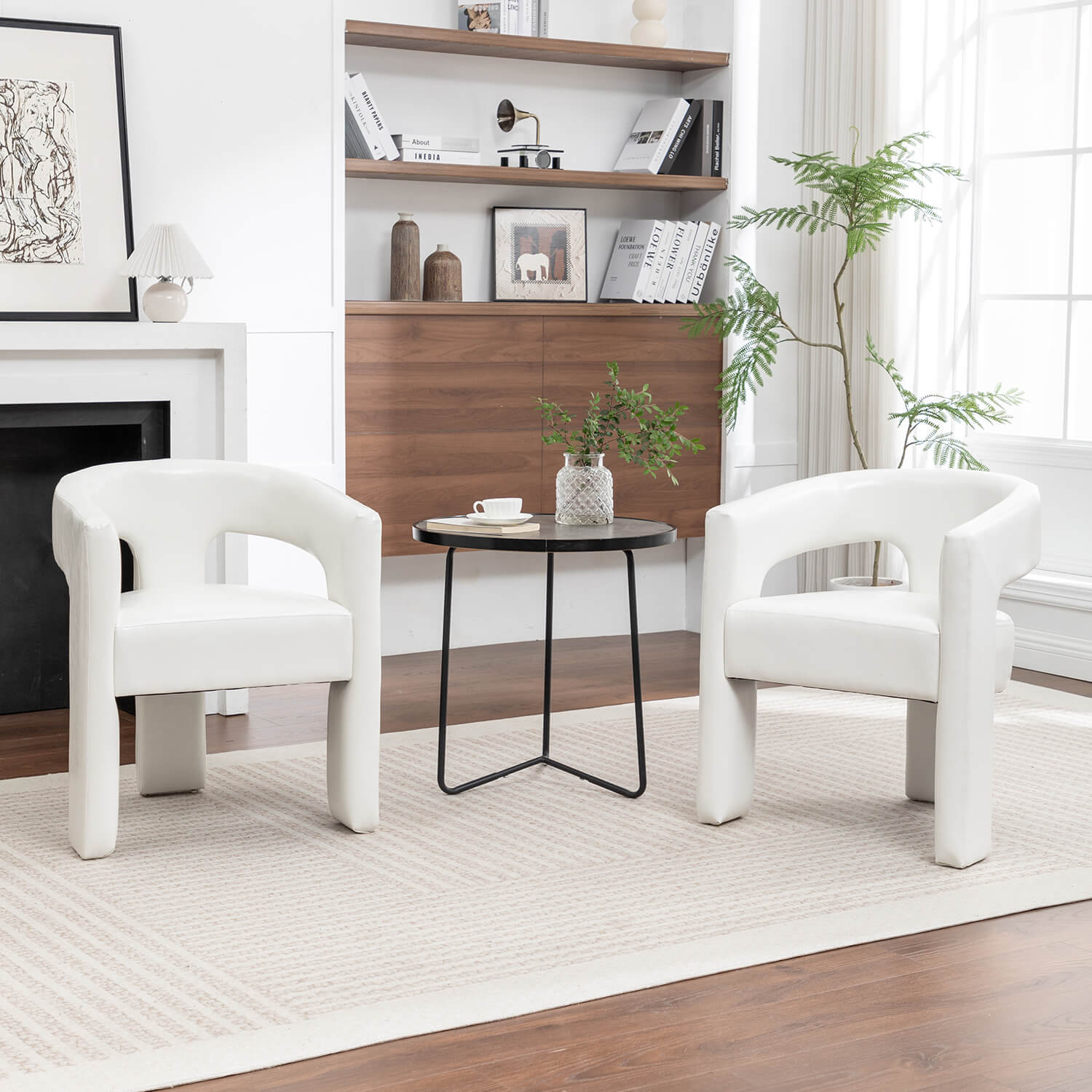 SEYNAR Modern Glam PU Leather Upholstered Dining Chair