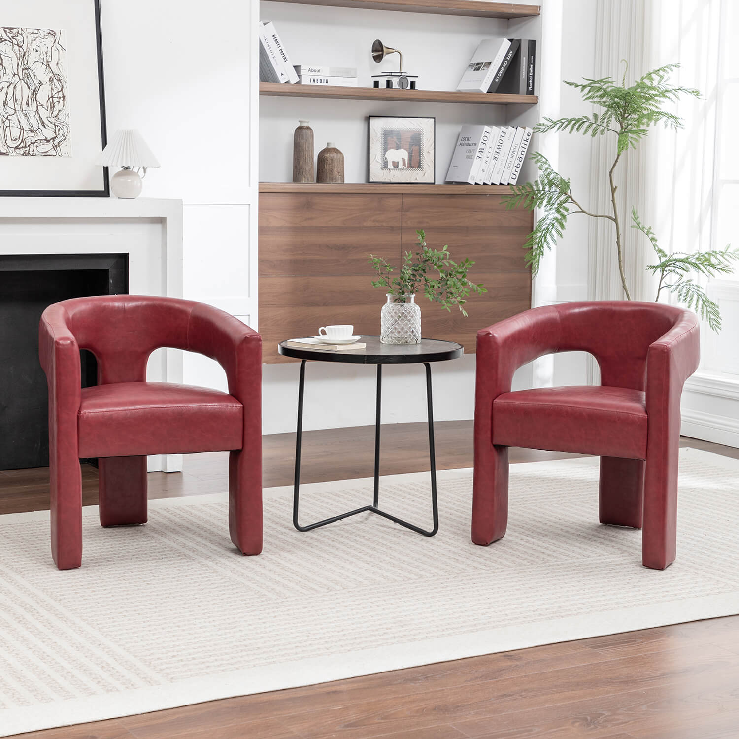 SEYNAR Modern Glam PU Leather Upholstered Dining Chair